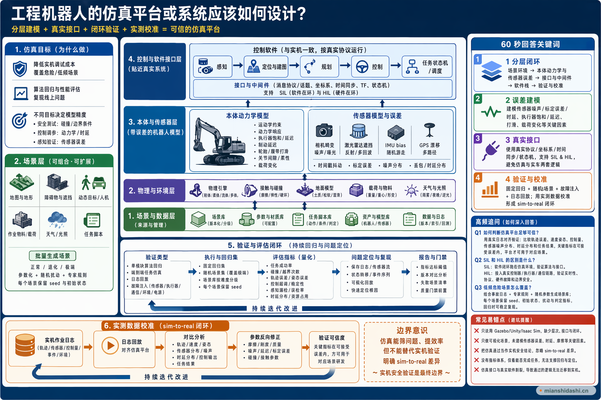 工程机器人的仿真平台或系统应该如何设计？的结构化图解