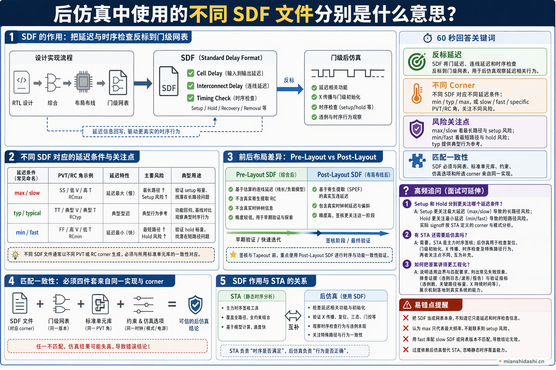 后仿真中使用的不同 SDF 文件分别是什么意思？的结构化图解