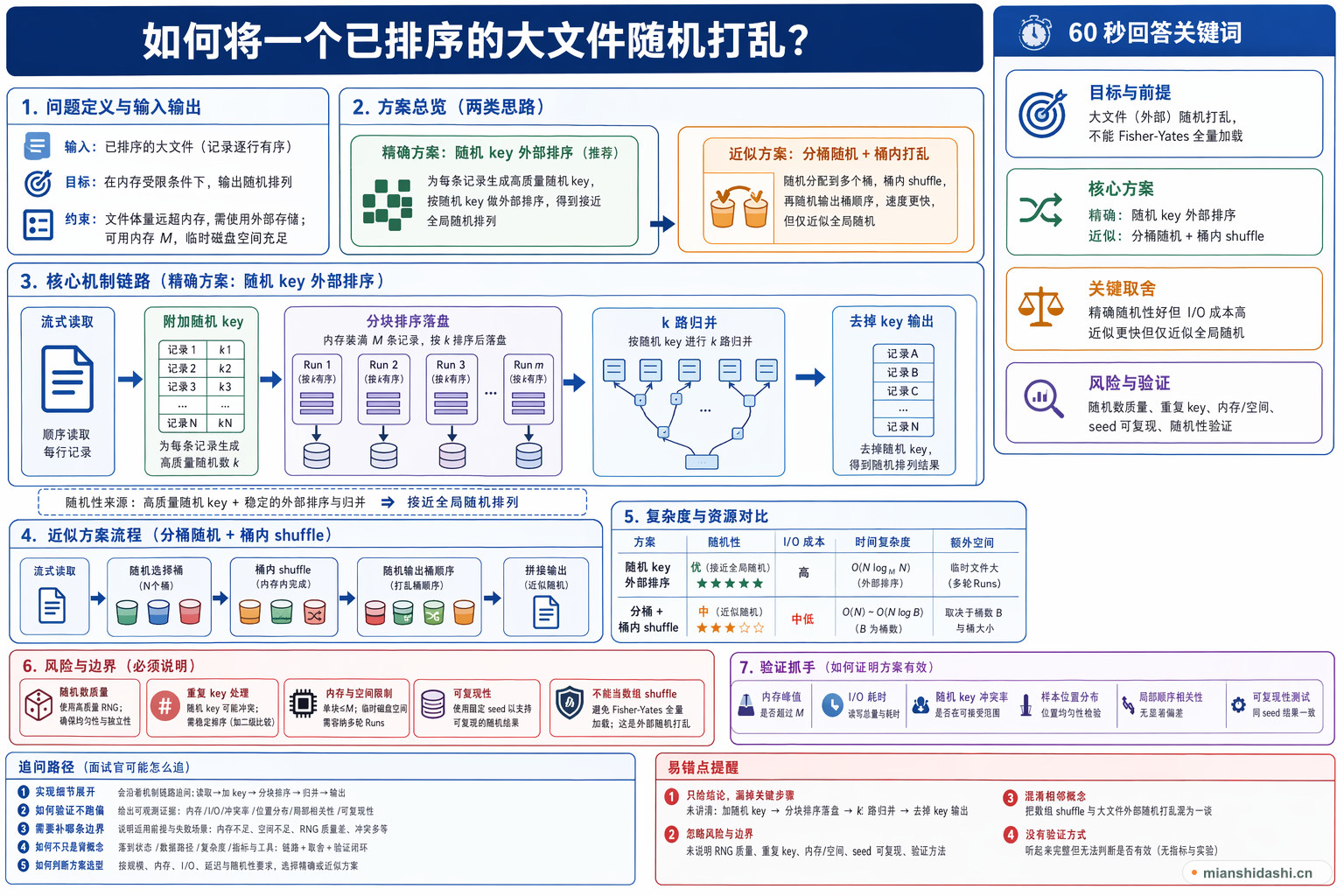如何将一个已排序的大文件随机打乱？的结构化图解